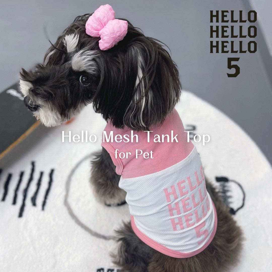 【New / 即納】"Hello" Mesh Tank Top for Pet / 「Hello」タンクトップ for Pet