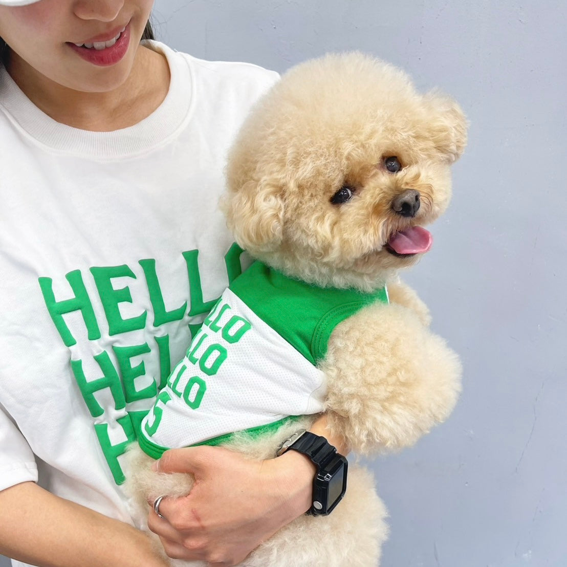 【即納】"Hello" Mesh Tank Top for Pet / 「Hello」タンクトップ for Pet