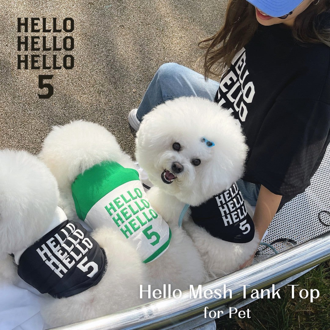 【New / 即納】"Hello" Mesh Tank Top for Pet / 「Hello」タンクトップ for Pet