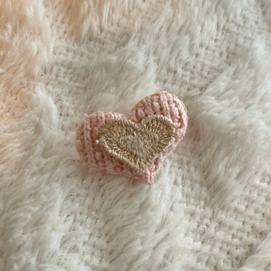 【即納】Knit Heart Pin / ニットハートピン