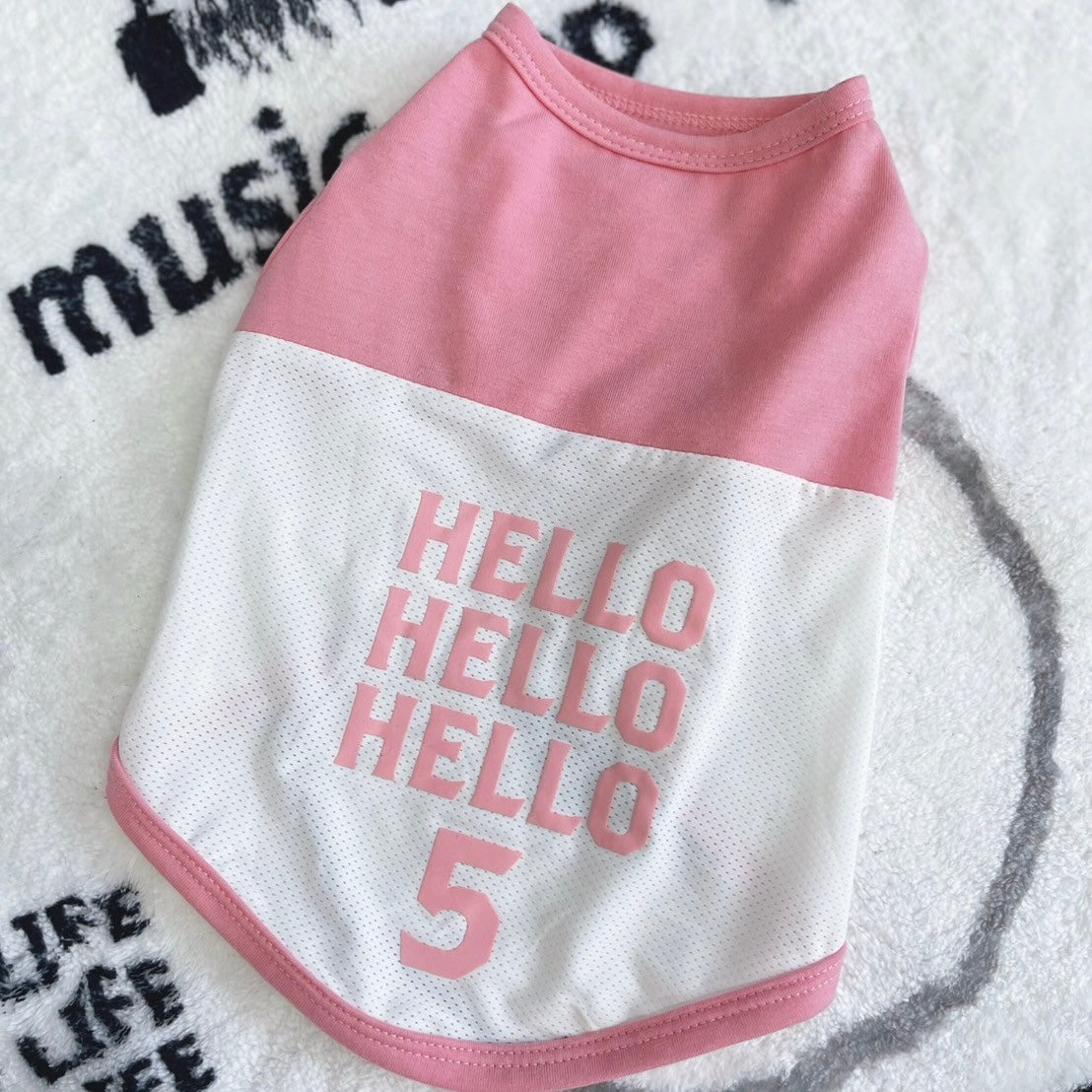 【New / 即納】"Hello" Mesh Tank Top for Pet / 「Hello」タンクトップ for Pet