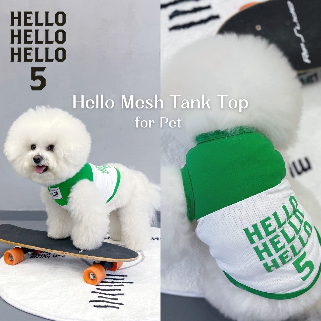 【New / 即納】"Hello" Mesh Tank Top for Pet / 「Hello」タンクトップ for Pet