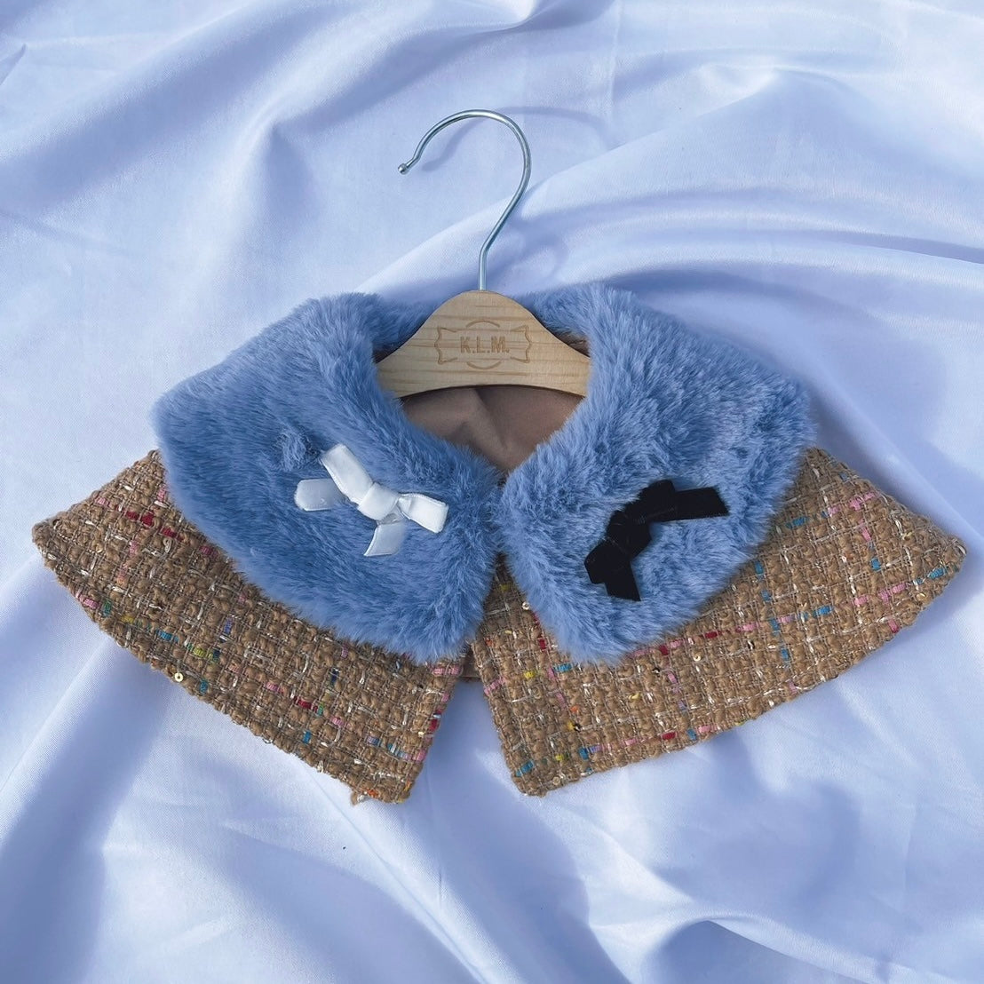 【Candy Series / 即納】Tweed Fur Cape / ツイードファーケープ