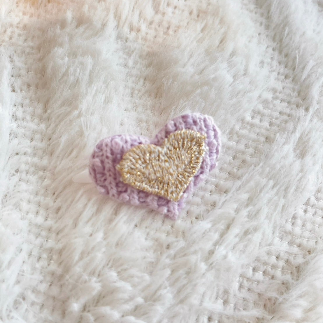【即納】Knit Heart Pin / ニットハートピン
