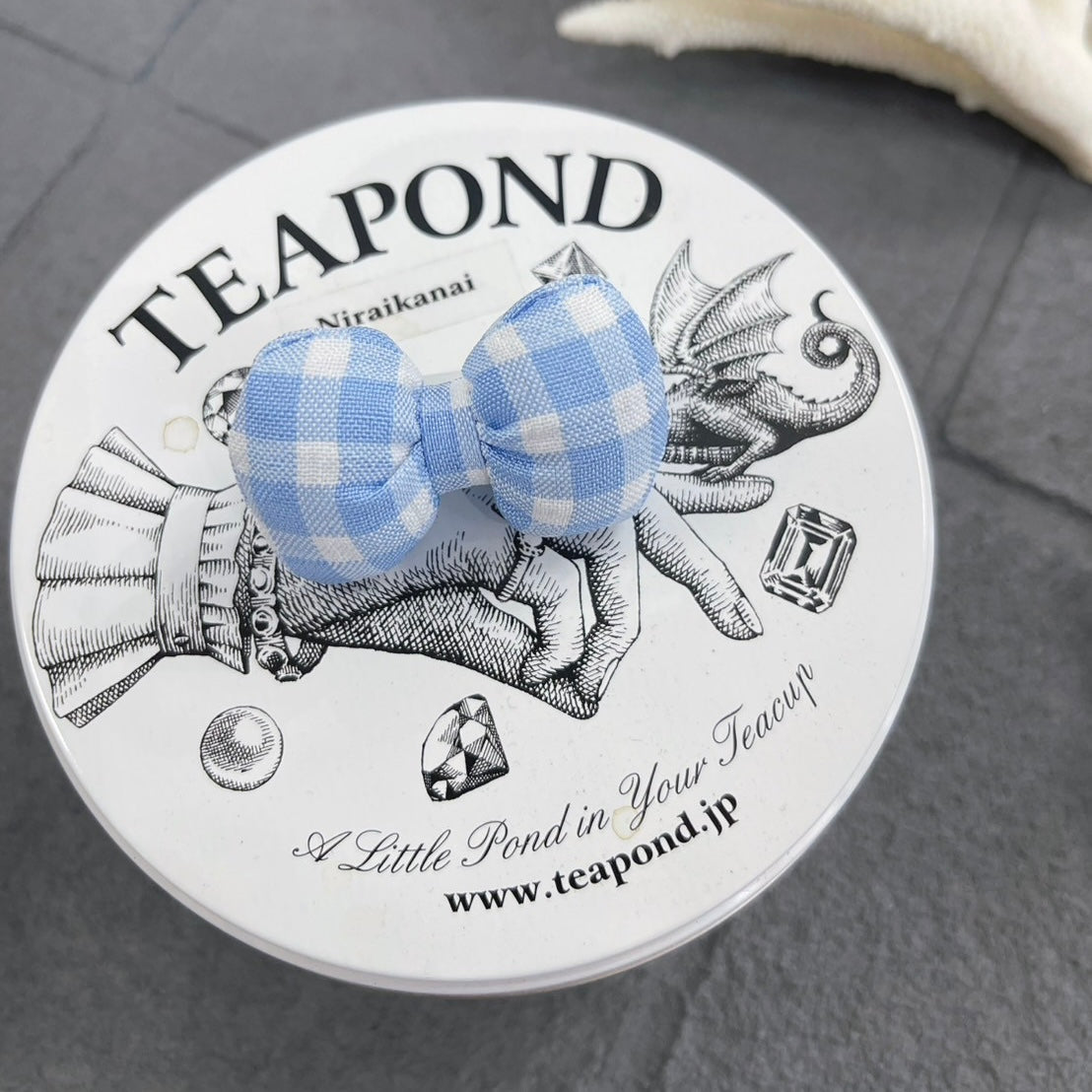 【Candy Series / 即納】Gingham Ribbon Pin / キンガムリボンピン