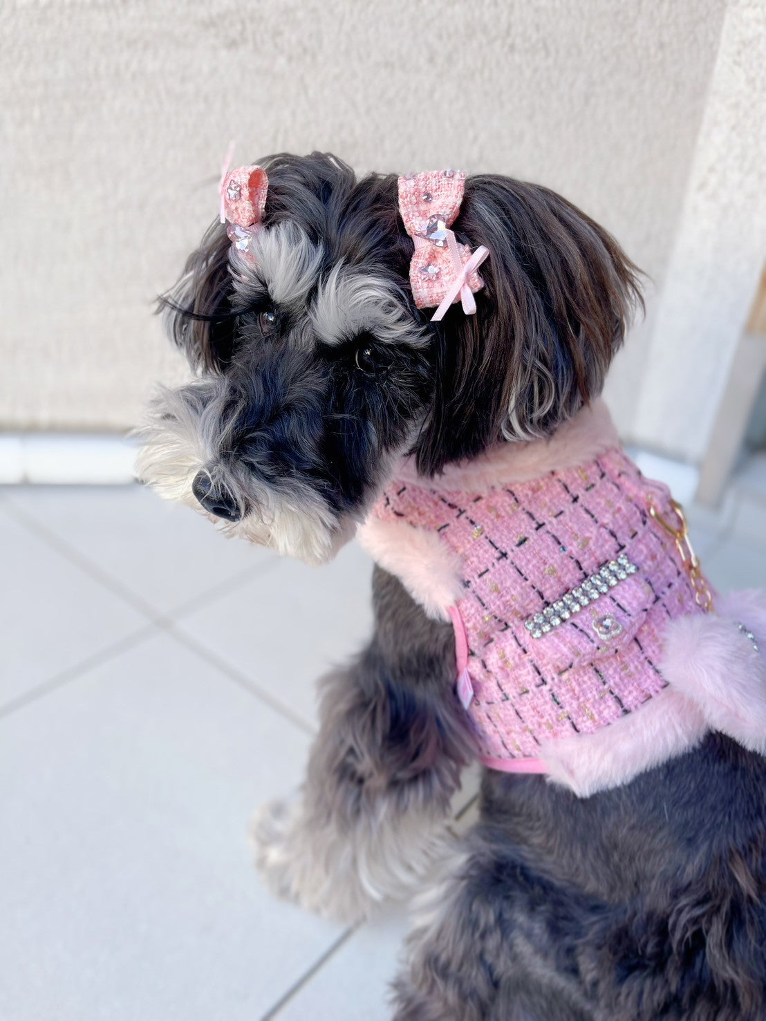 【Candy Series / 即納】Tweed Ribbon Hair Pin / ツイードリボンヘアピン