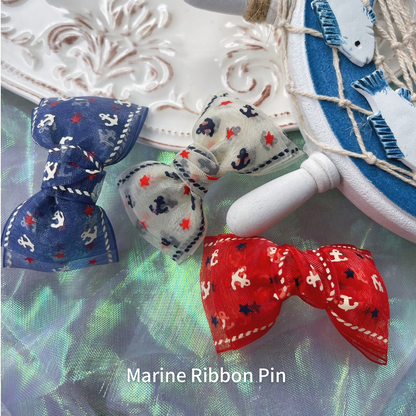 【即納】Marine Ribbon Pin / マリンリボンピン