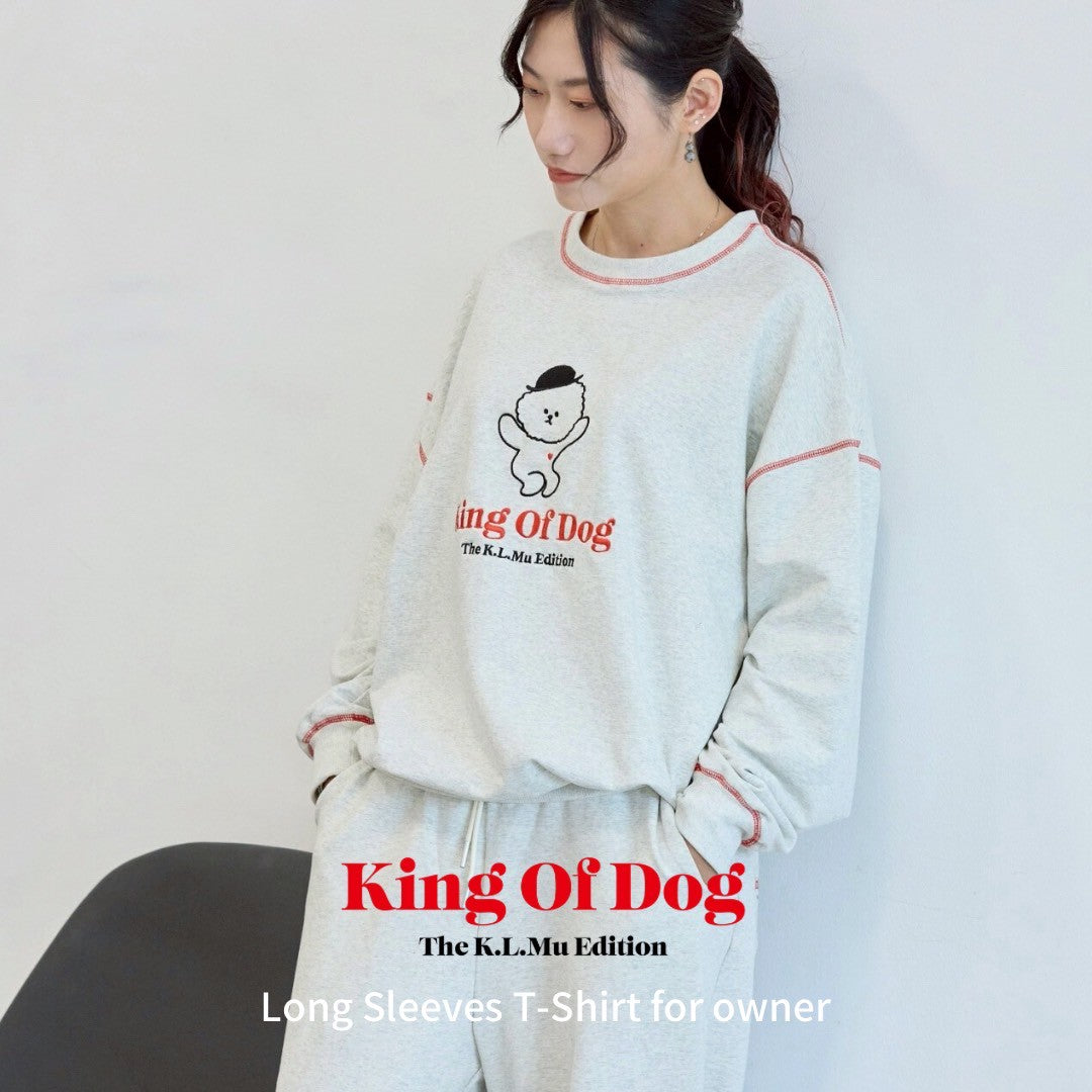 【即納】"King Of Dog" Long Sleeves T-Shirt for Owner / 「King Of Dog」ロングTシャツ for Owner