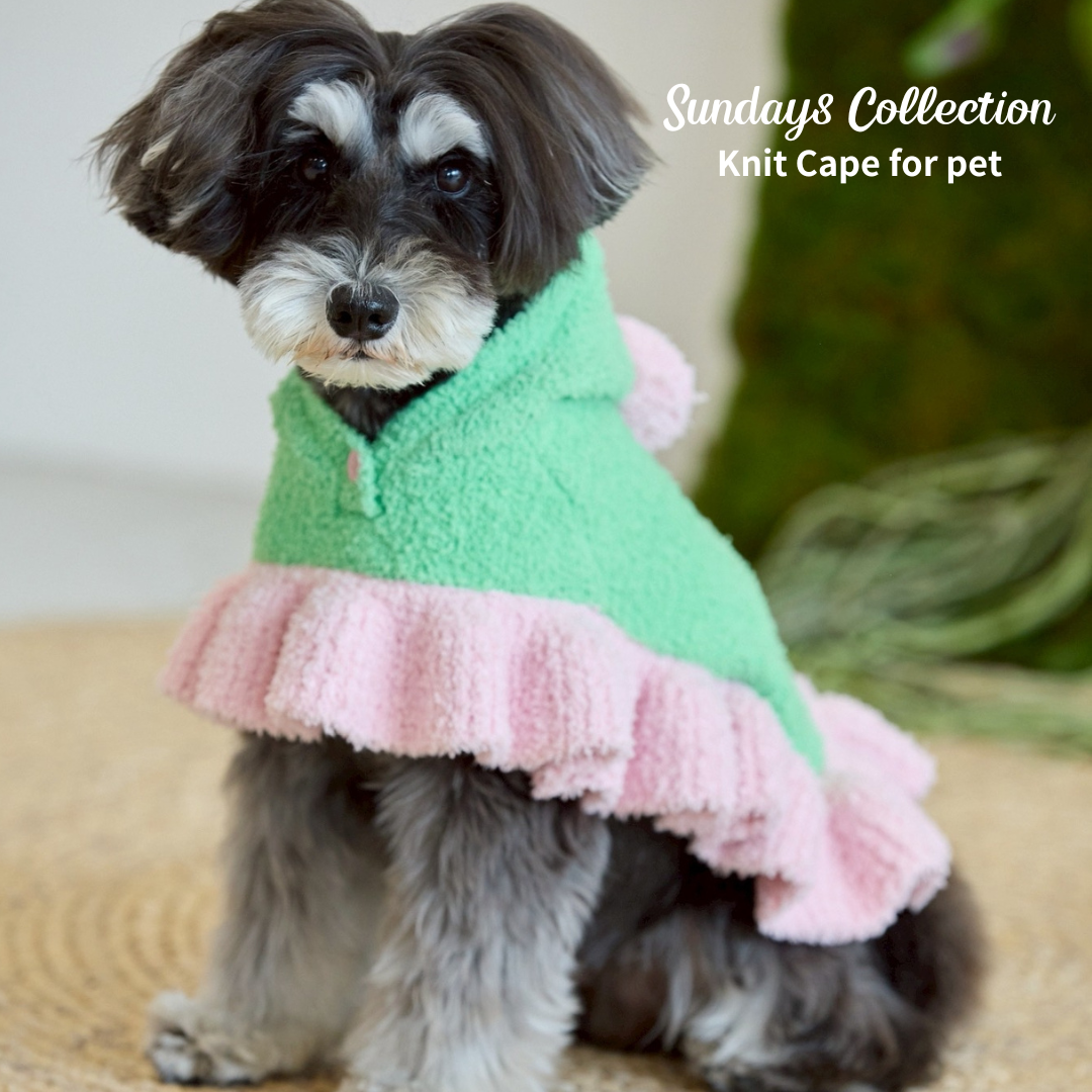 【即納】"Sundays" Knit Cape for Pet / 「Sundays」ニットケープ