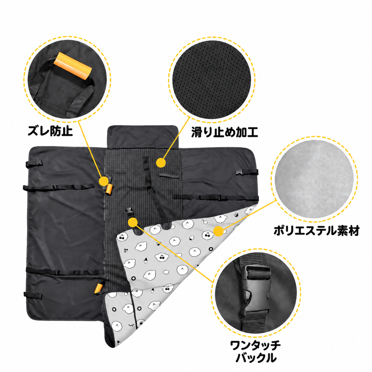 【予約商品】Random Face Quilting Car Seat Cover / ランダムフェイスキルティングカーシートカバー