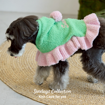 【即納】"Sundays" Knit Cape for Pet / 「Sundays」ニットケープ