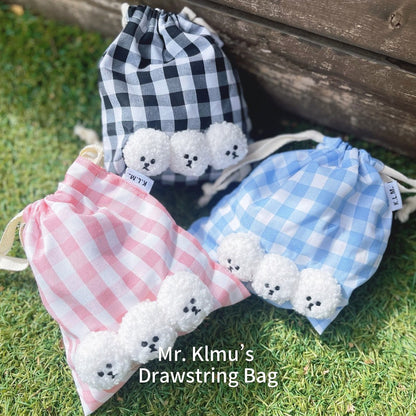 【即納】Mr. Klmu's Drawstring Bag / くるむくんギンガムミニ巾着
