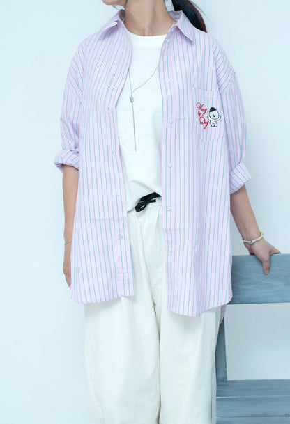 【即納】"King Of Dog" Stripe Shirt for Owner / 「King Of Dog」ストライプシャツ for Owner