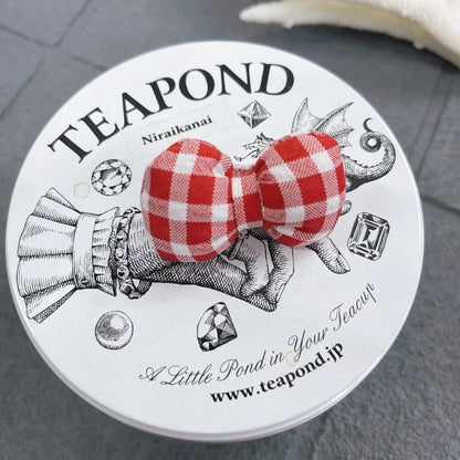 【Candy Series / 即納】Gingham Ribbon Pin / キンガムリボンピン