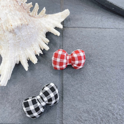 【Candy Series / 即納】Gingham Ribbon Pin / キンガムリボンピン