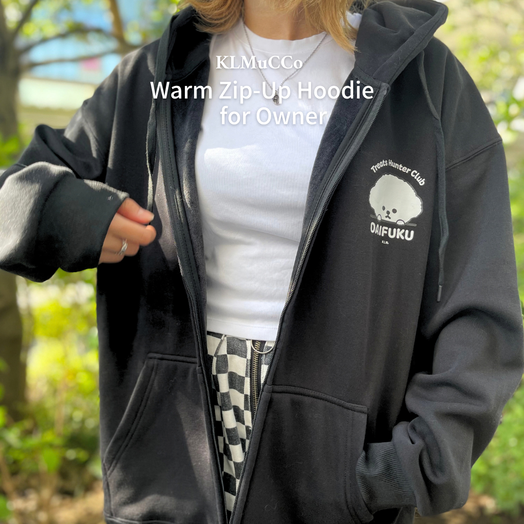 【予約商品】"KLMuCCo" Warm Zip-Up Hoodie / カスタム裏起毛ジップパーカー