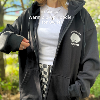 【予約商品】"KLMuCCo" Warm Zip-Up Hoodie / カスタム裏起毛ジップパーカー
