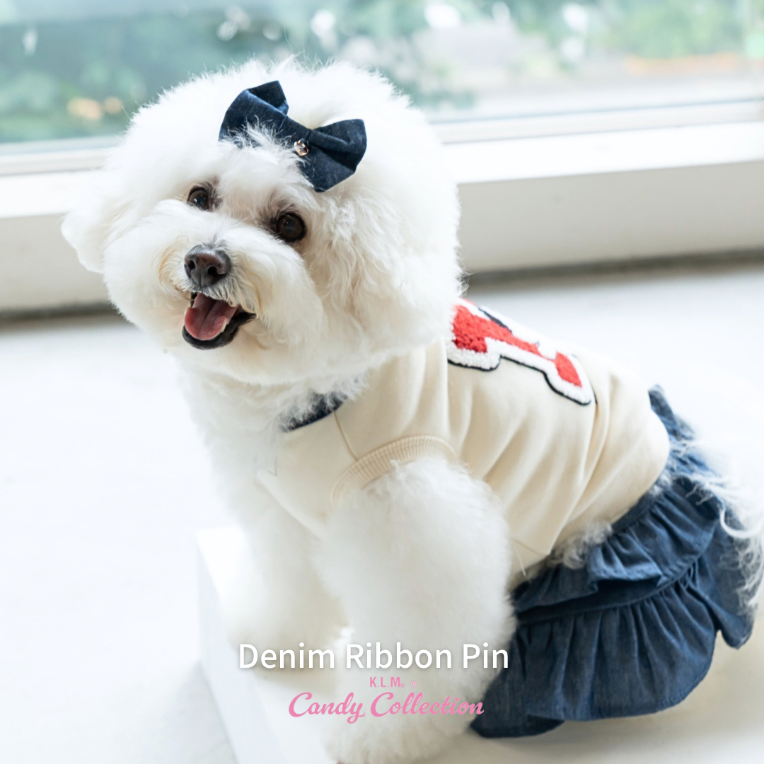 【即納】Denim Ribbon Pin / デニムリボンピン