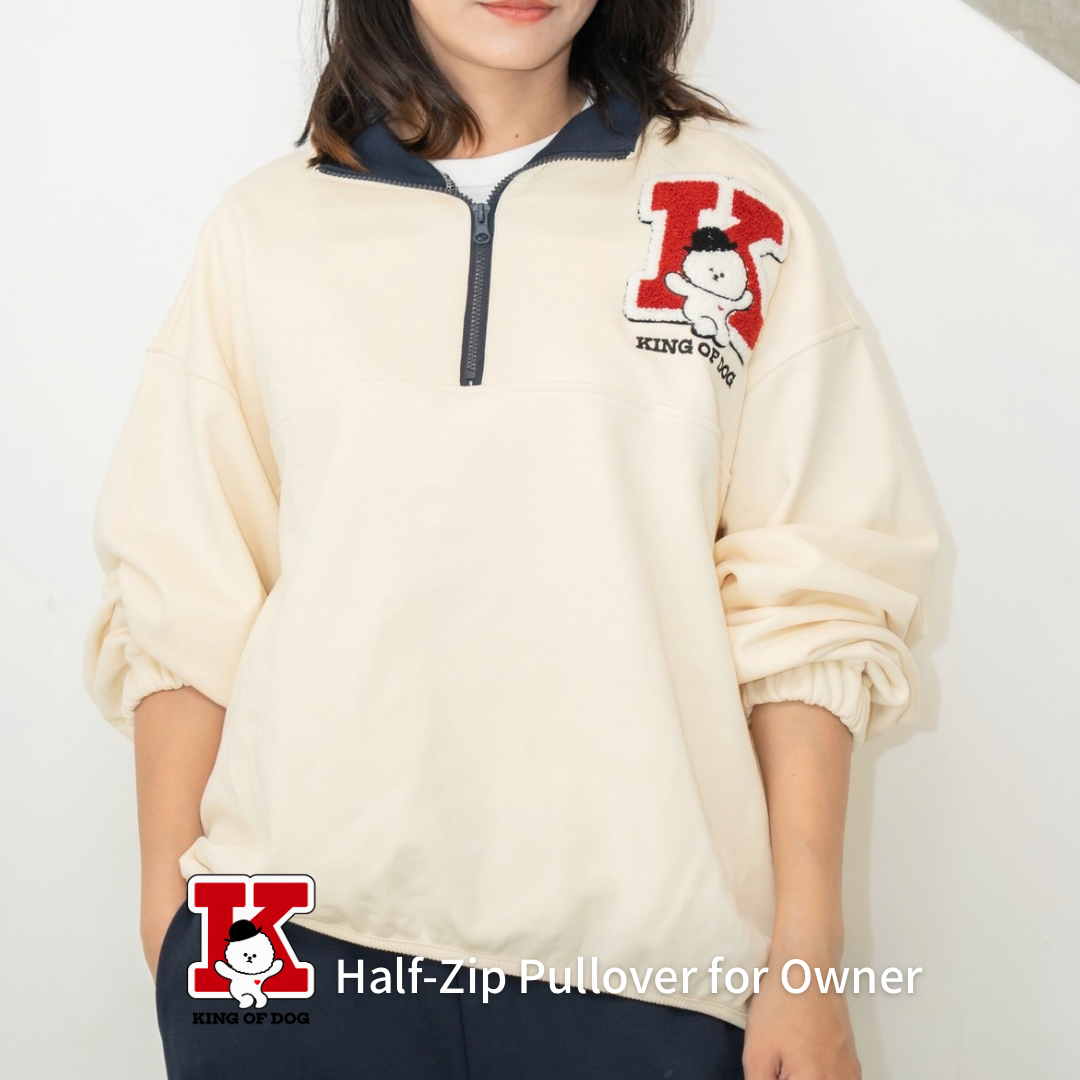 【即納】"King Of Dog" Half-Zip Pullover for Owner / 「King Of Dog」ハーフジッププルオーバー for Owner