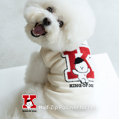 【即納】"King Of Dog" Half-Zip Pullover for Pet / 「King Of Dog」ハーフジッププルオーバー for Pet