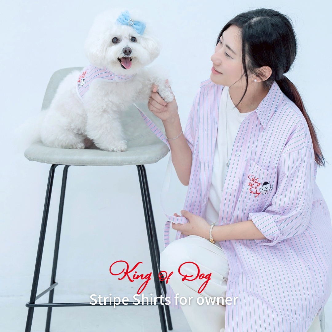 【即納】"King Of Dog" Stripe Shirt for Owner / 「King Of Dog」ストライプシャツ for Owner
