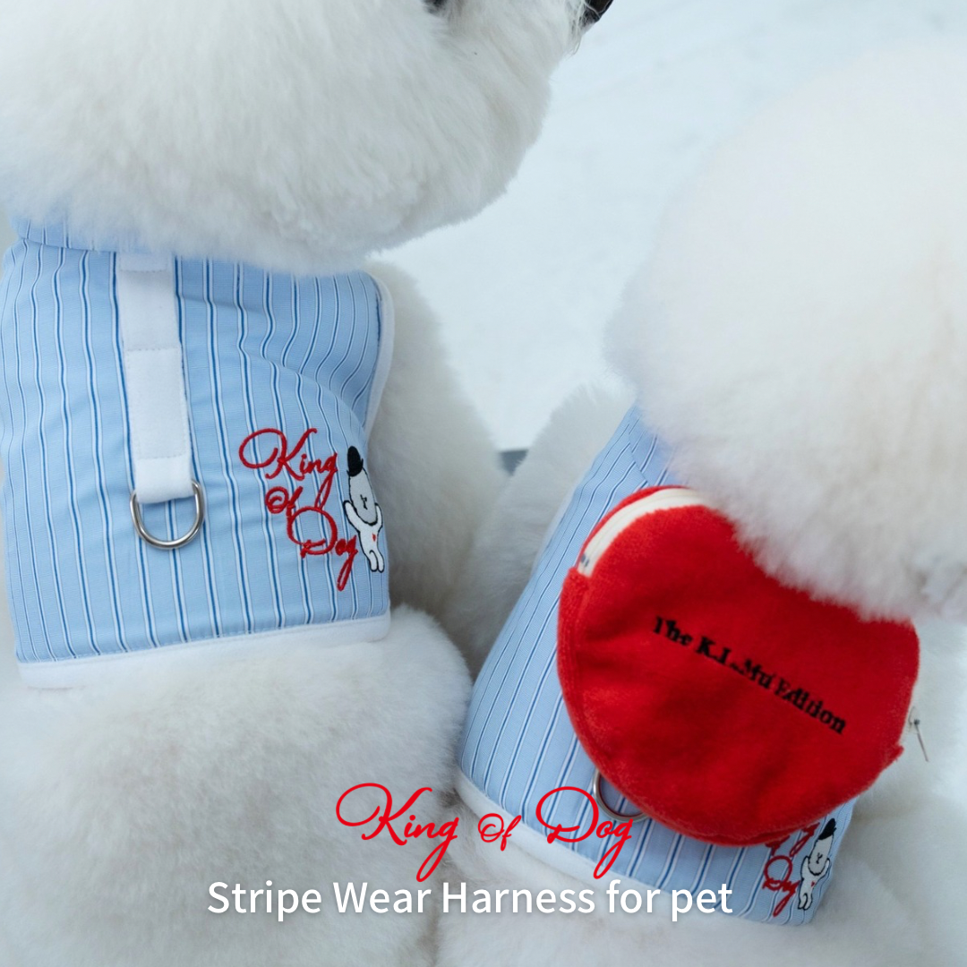 【即納】"King Of Dog" Stripe Wear Harness for Pet / 「King Of Dog」ストライプウェアハーネス for Pet