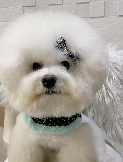 【Candy Series / 即納】Tweed Ribbon Hair Pin / ツイードリボンヘアピン