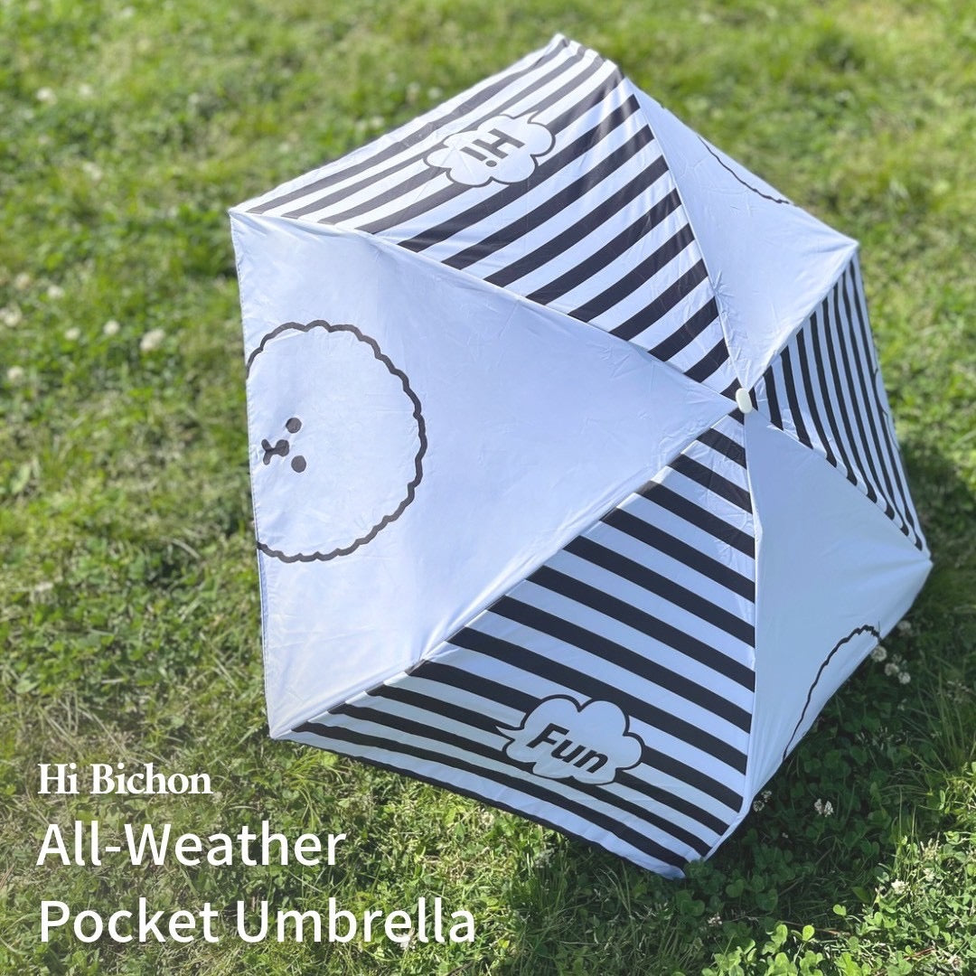 "Hi Bichon" All-Weather Pocket Umbrella / 「Hi Bichon」晴雨兼用軽量折りたたみ傘