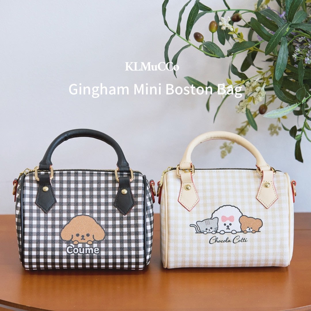 【 予約商品】"KLMuCCo" Gingham Mini Boston Bag / ギンガムミニボストンバッグ