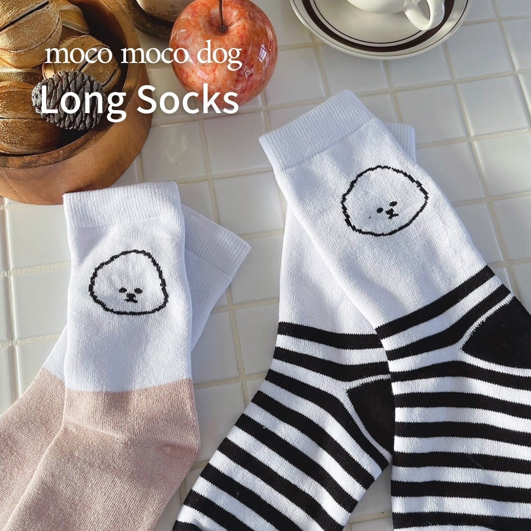 【New】"Moco Moco Dog" Long Socks / もこもこ犬ロングソックス