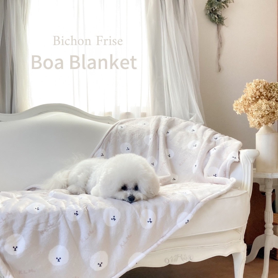 "Bichon Frise" Boa Blanket / 「ビションフリーゼ」ボアブランケット