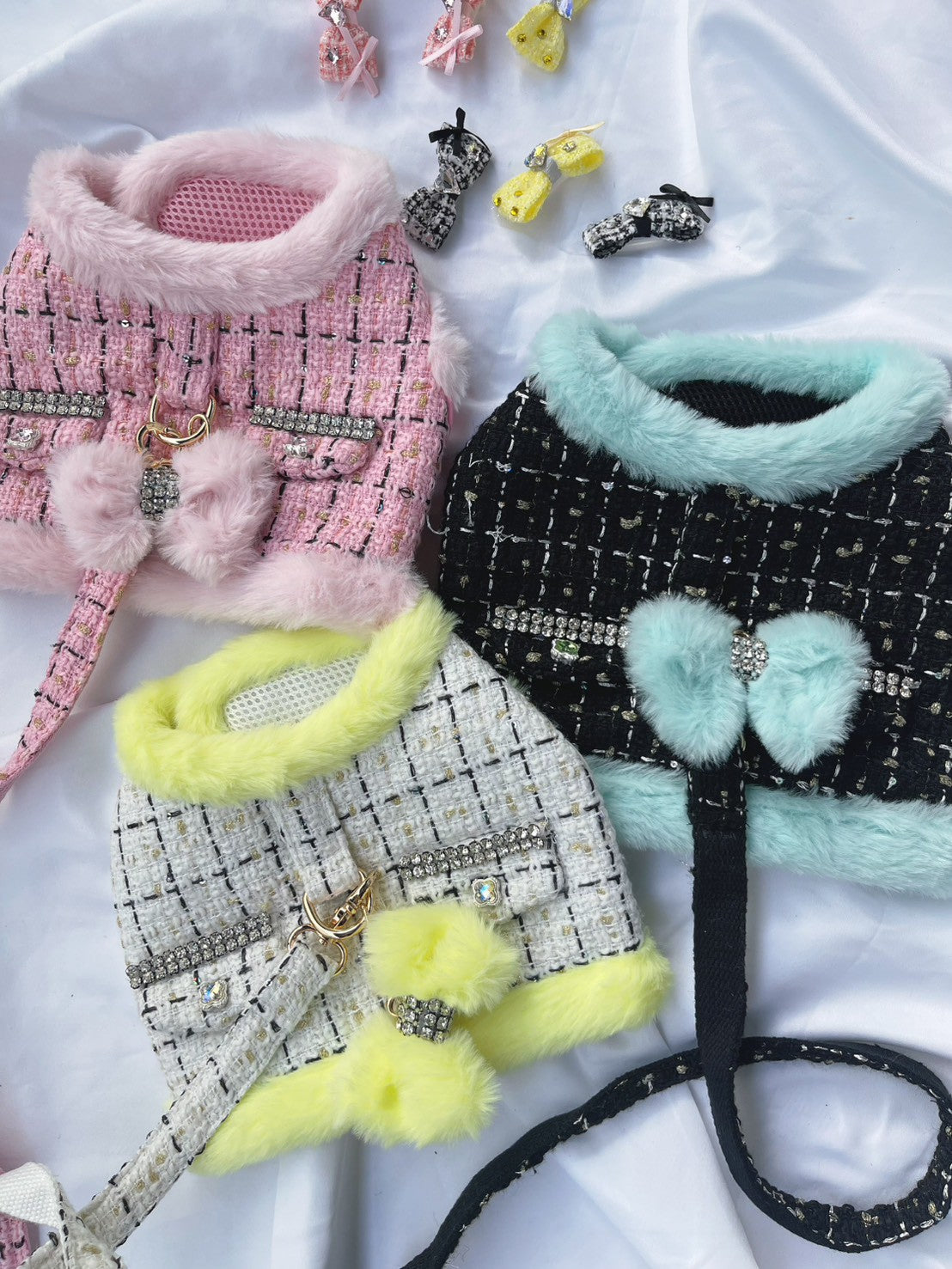 【Candy Series / 即納】Tweed Color Fur Wear Harness / ツイードカラーファーウェアハーネス