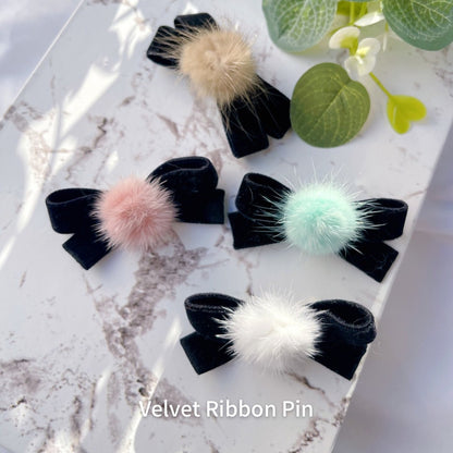 【即納】Velvet Ribbon Pin / ベルベットリボンピン