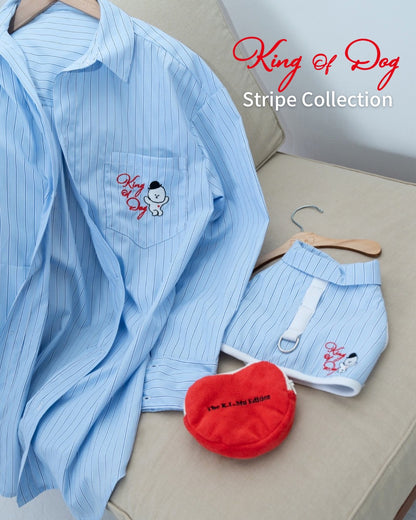 【即納】"King Of Dog" Stripe Shirt for Owner / 「King Of Dog」ストライプシャツ for Owner