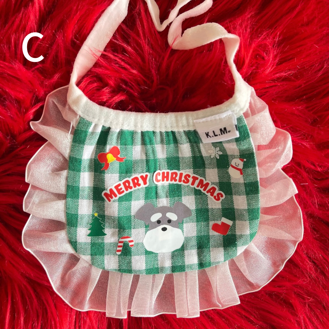 【即納】Schnauzer Christmas Bib / シュナウザークリスマススタイ