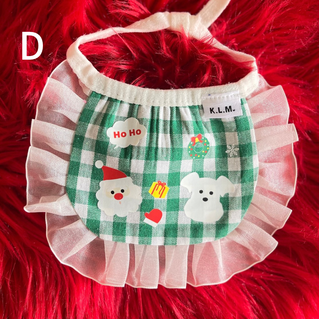 【即納】Schnauzer Christmas Bib / シュナウザークリスマススタイ