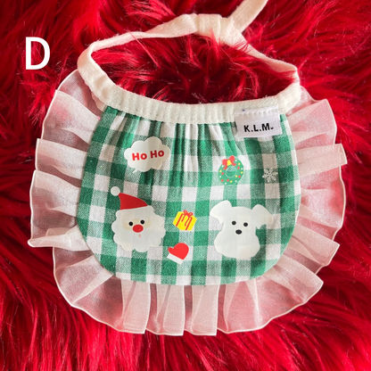 【即納】Schnauzer Christmas Bib / シュナウザークリスマススタイ